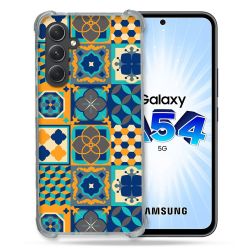 Coque Renforcée En Verre Trempé Pour Samsung Galaxy A54 5G Texture Carreau Ciment Orange