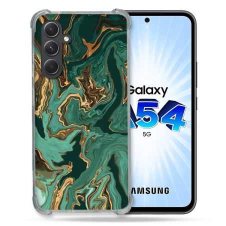 Coque Renforcée En Verre Trempé Pour Samsung Galaxy A54 5G Texture Marbre Vert
