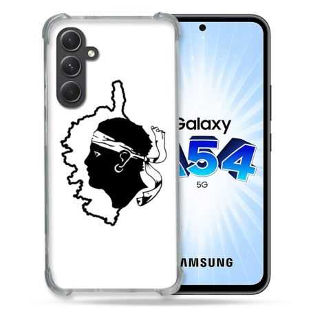Coque Renforcée En Verre Trempé Pour Samsung Galaxy A54 5G Voyage Corse Blanc