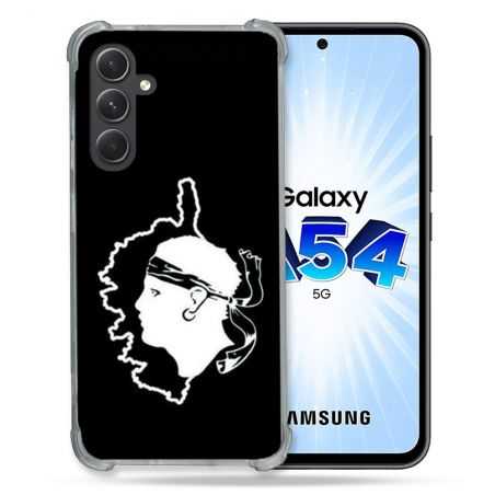 Coque Renforcée En Verre Trempé Pour Samsung Galaxy A54 5G Voyage Corse Noir