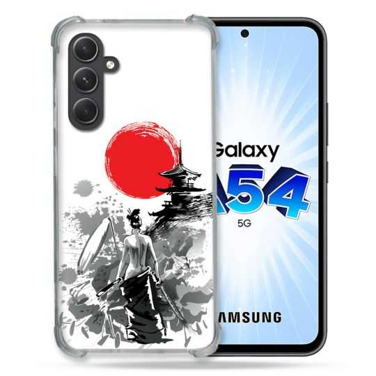 Coque Renforcée En Verre Trempé Pour Samsung Galaxy A54 5G Voyage Japon Femme