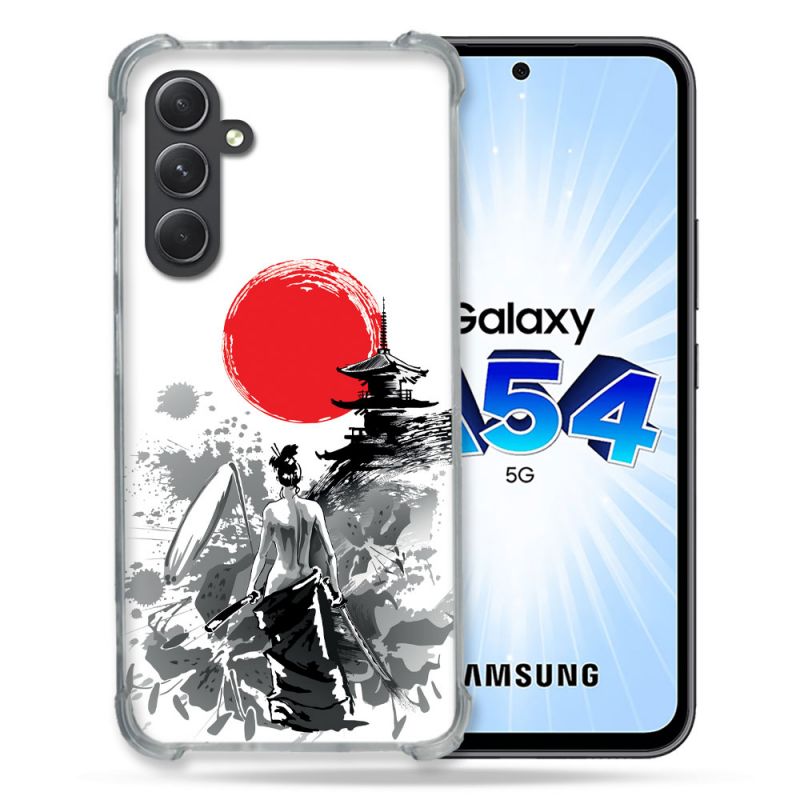 Coque Renforcée En Verre Trempé Pour Samsung Galaxy A54 5G Voyage Japon Femme
