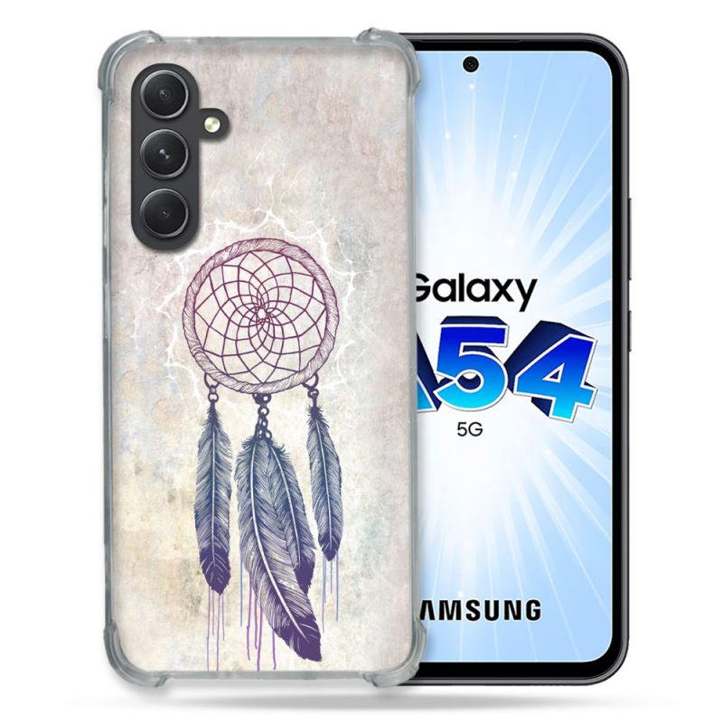 Coque Renforcée En Verre Trempé Pour Samsung Galaxy A54 5G Zen Attrape Reve Blanc