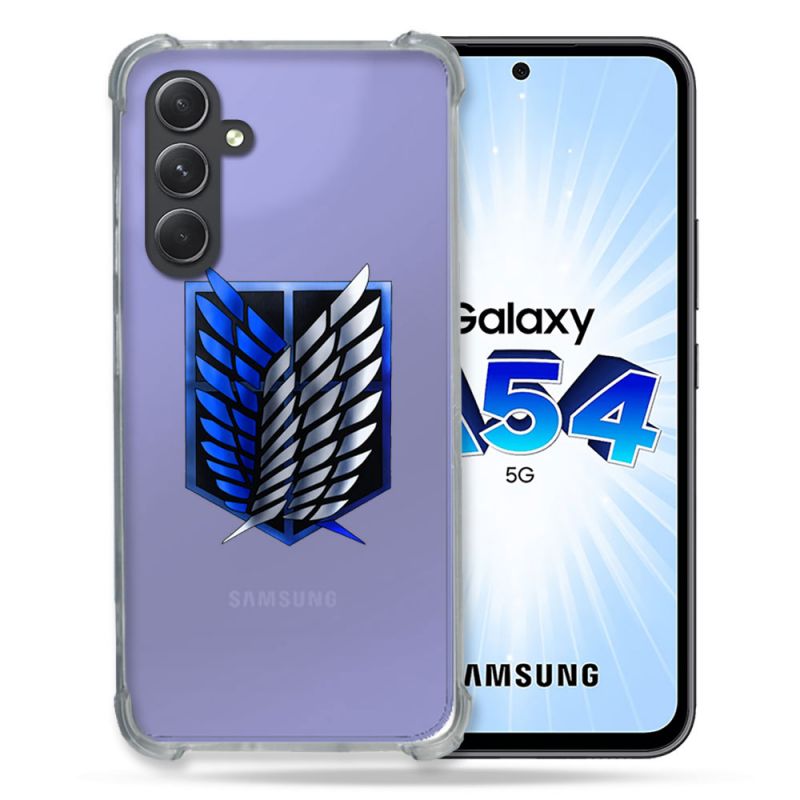 Coque Renforcée En Verre Trempé Transparente Pour Samsung Galaxy A54 5G Attaque Titan Logo