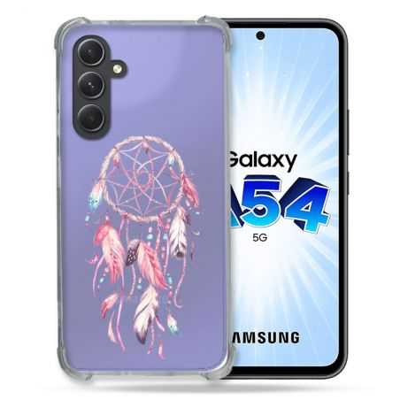 Coque Renforcée En Verre Trempé Transparente Pour Samsung Galaxy A54 5G Attrape Reve Rose