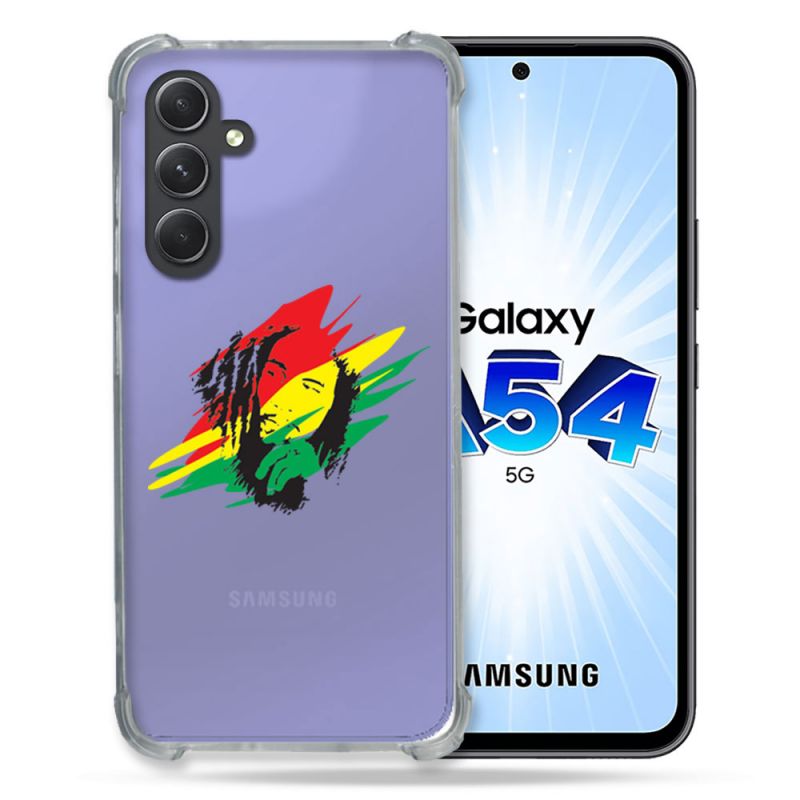 Coque Renforcée En Verre Trempé Transparente Pour Samsung Galaxy A54 5G Bob Marley Graf