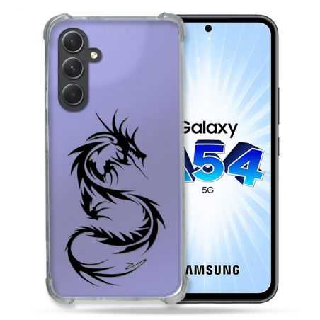 Coque Renforcée En Verre Trempé Transparente Pour Samsung Galaxy A54 5G Dragon Noir