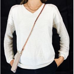 Coque Renforcée En Verre Trempé Transparente Pour Samsung Galaxy A54 5G Lanière / Cordon Metal Plate Or Rose