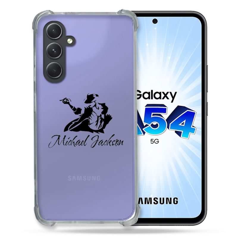 Coque Renforcée En Verre Trempé Transparente Pour Samsung Galaxy A54 5G Michael Jackson