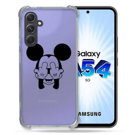 Coque Renforcée En Verre Trempé Transparente Pour Samsung Galaxy A54 5G Mickey doigt