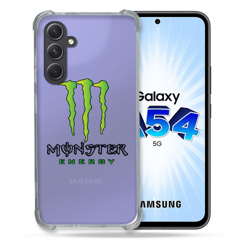 Coque Renforcée En Verre Trempé Transparente Pour Samsung Galaxy A54 5G Monster Energy