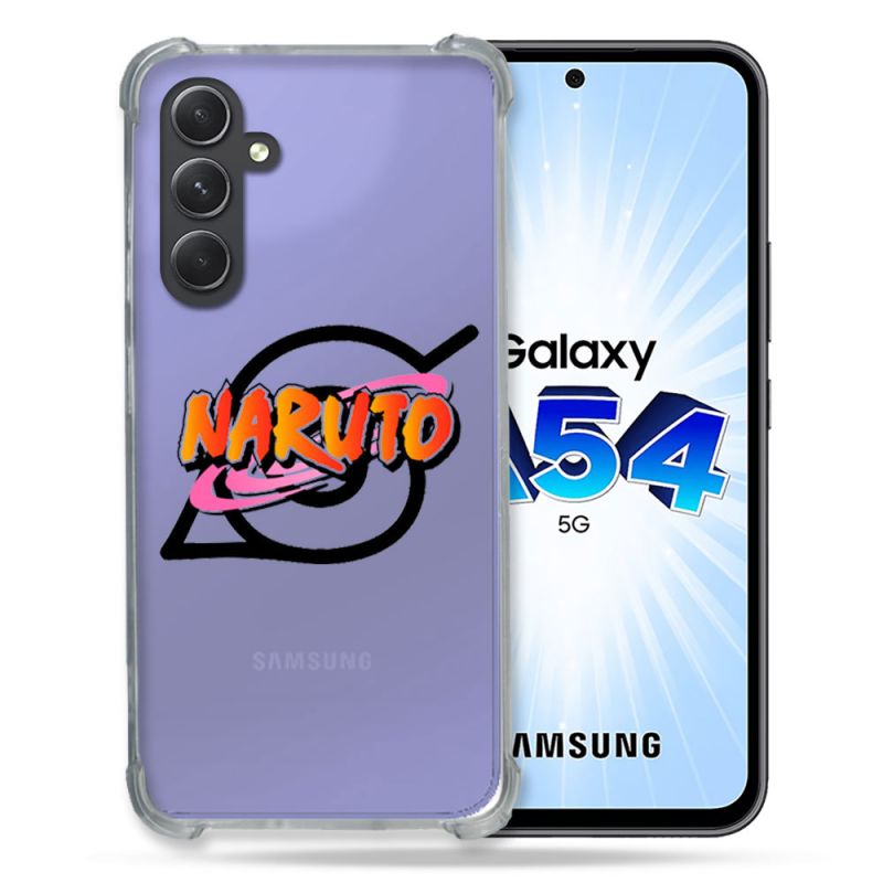Coque Renforcée En Verre Trempé Transparente Pour Samsung Galaxy A54 5G Naruto Logo