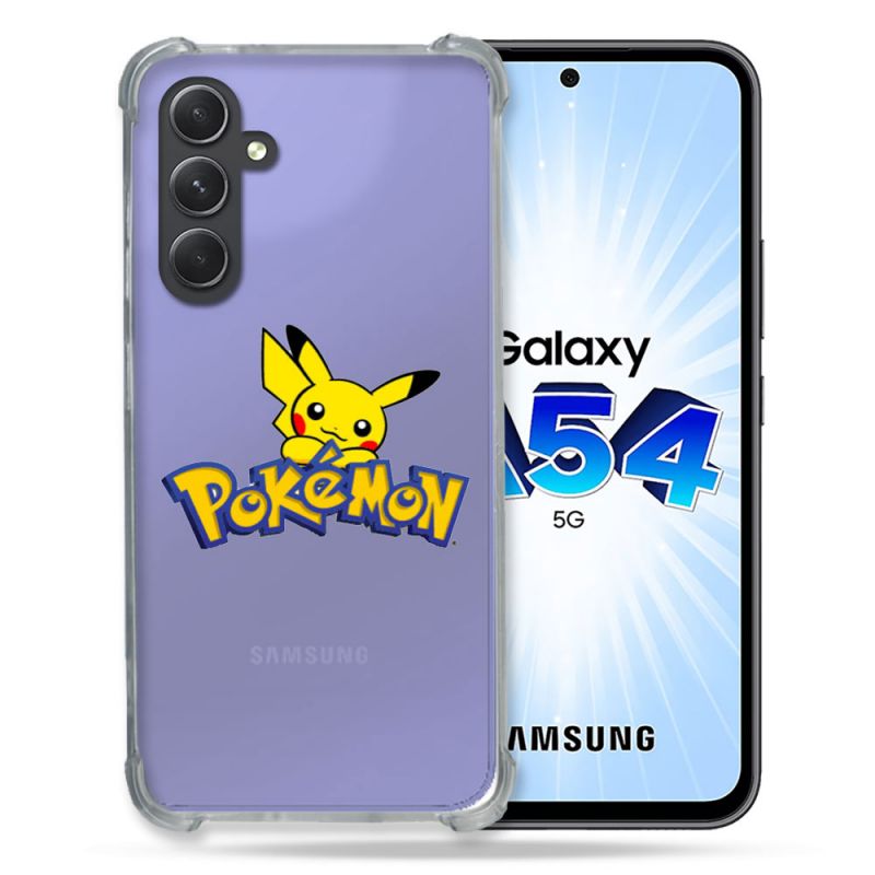 Coque Renforcée En Verre Trempé Transparente Pour Samsung Galaxy A54 5G Pokemon