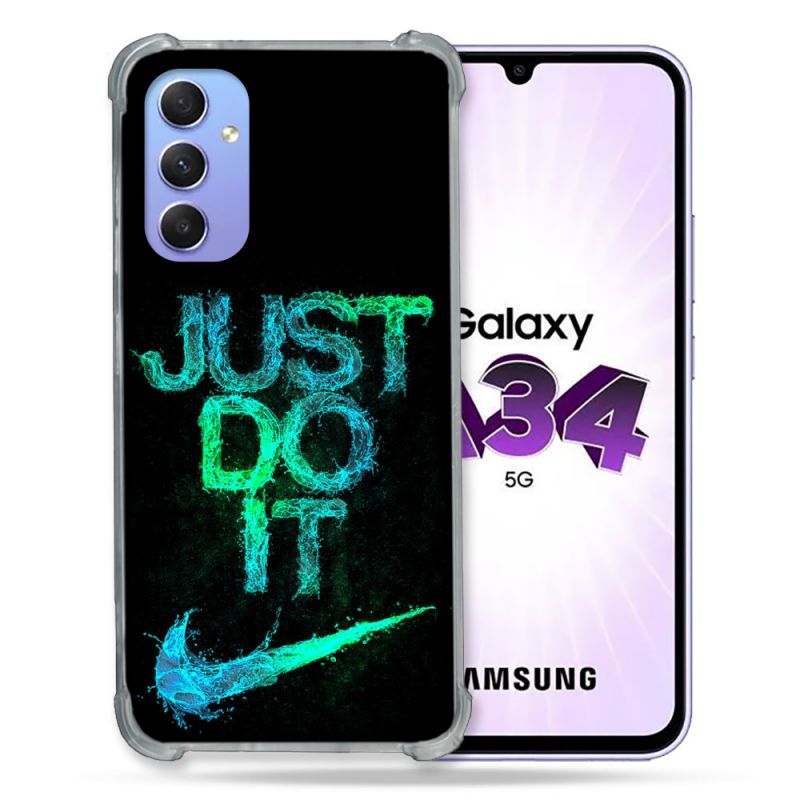 Coque Renforcée En Verre Trempé Pour Samsung Galaxy A34 5G Nike Just Do It