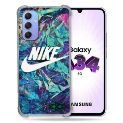Coque Renforcée En Verre Trempé Pour Samsung Galaxy A34 5G Nike Turquoise