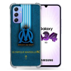 Coque Renforcée En Verre Trempé Pour Samsung Galaxy A34 5G Olympique Marseille OM Bande