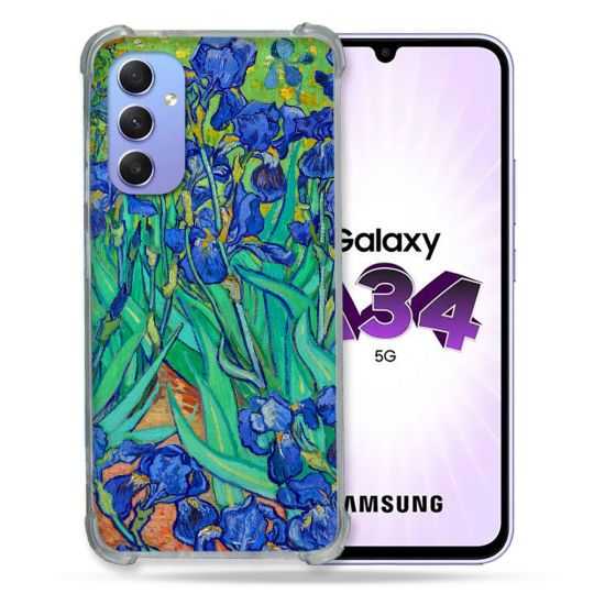 Coque Renforcée En Verre Trempé Pour Samsung Galaxy A34 5G Peinture Iris