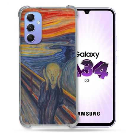 Coque Renforcée En Verre Trempé Pour Samsung Galaxy A34 5G Peinture Le Cri