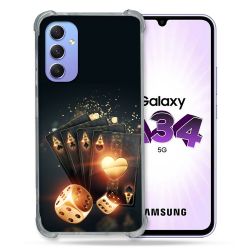 Coque Renforcée En Verre Trempé Pour Samsung Galaxy A34 5G Poker Des