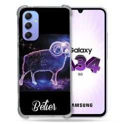 Coque Renforcée En Verre Trempé Pour Samsung Galaxy A34 5G Signe Zodiaque 2 Bélier