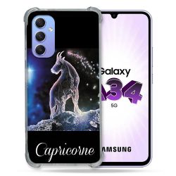 Coque Renforcée En Verre Trempé Pour Samsung Galaxy A34 5G Signe Zodiaque 2 Capricorne