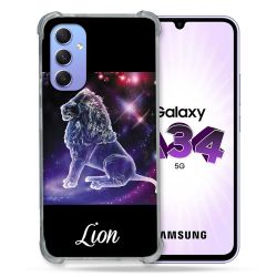 Coque Renforcée En Verre Trempé Pour Samsung Galaxy A34 5G Signe Zodiaque 2 Lion