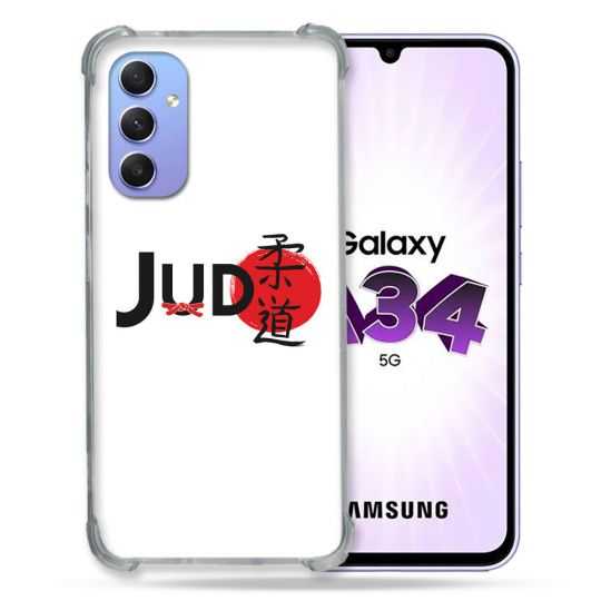 Coque Renforcée En Verre Trempé Pour Samsung Galaxy A34 5G Sport Judo Logo