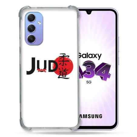 Coque Renforcée En Verre Trempé Pour Samsung Galaxy A34 5G Sport Judo Logo