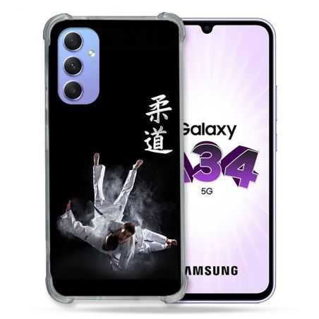 Coque Renforcée En Verre Trempé Pour Samsung Galaxy A34 5G Sport Judo Noir