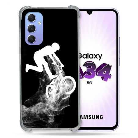 Coque Renforcée En Verre Trempé Pour Samsung Galaxy A34 5G Sport VTT Noir