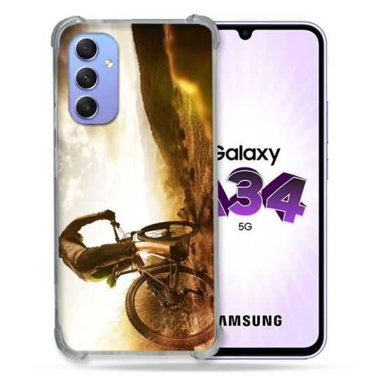 Coque Renforcée En Verre Trempé Pour Samsung Galaxy A34 5G Sport VTT Soleil