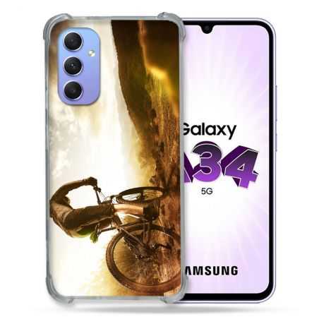 Coque Renforcée En Verre Trempé Pour Samsung Galaxy A34 5G Sport VTT Soleil