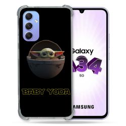 Coque Renforcée En Verre Trempé Pour Samsung Galaxy A34 5G Star Wars - Yoda bebe noir