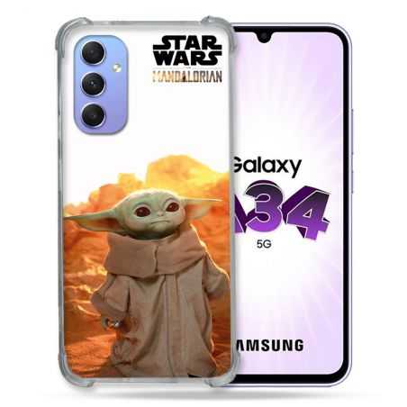 Coque Renforcée En Verre Trempé Pour Samsung Galaxy A34 5G Star Wars - Yoda bebe soleil