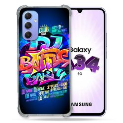 Coque Renforcée En Verre Trempé Pour Samsung Galaxy A34 5G Street Art Rap