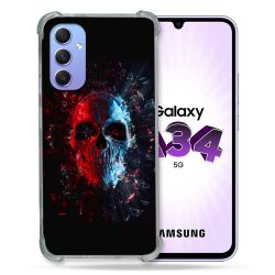 Coque Renforcée En Verre Trempé Pour Samsung Galaxy A34 5G Tete de Mort Deflagration