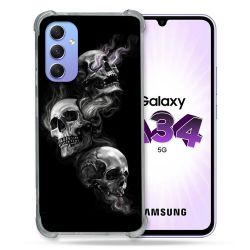 Coque Renforcée En Verre Trempé Pour Samsung Galaxy A34 5G Tete de Mort Triple