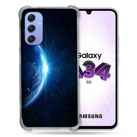 Coque Renforcée En Verre Trempé Pour Samsung Galaxy A34 5G Univers Planete Terre