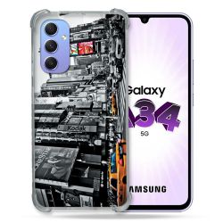 Coque Renforcée En Verre Trempé Pour Samsung Galaxy A34 5G Voyage Amerique USA New York Taxi