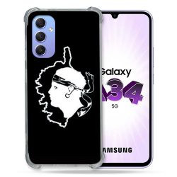 Coque Renforcée En Verre Trempé Pour Samsung Galaxy A34 5G Voyage Corse Noir
