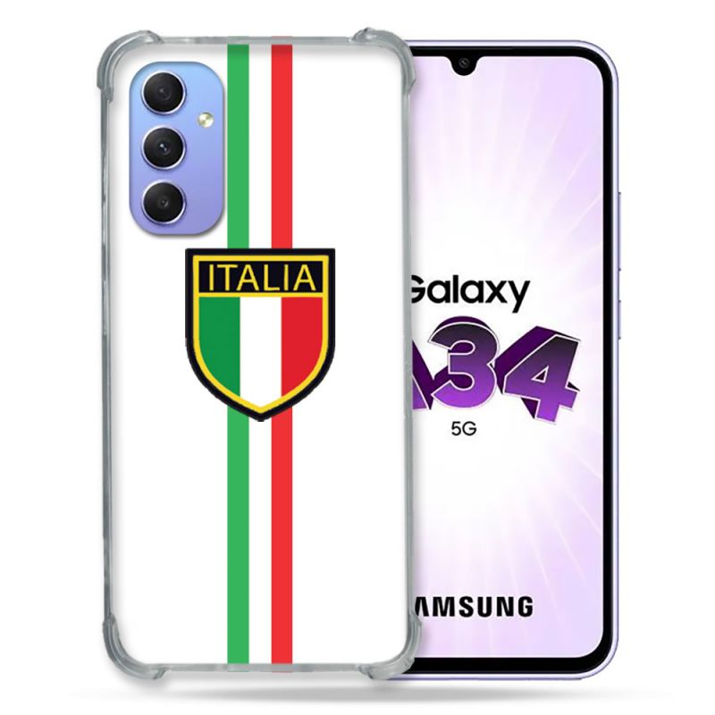 Coque Renforcée En Verre Trempé Pour Samsung Galaxy A34 5G Voyage Italie 3 Blanc