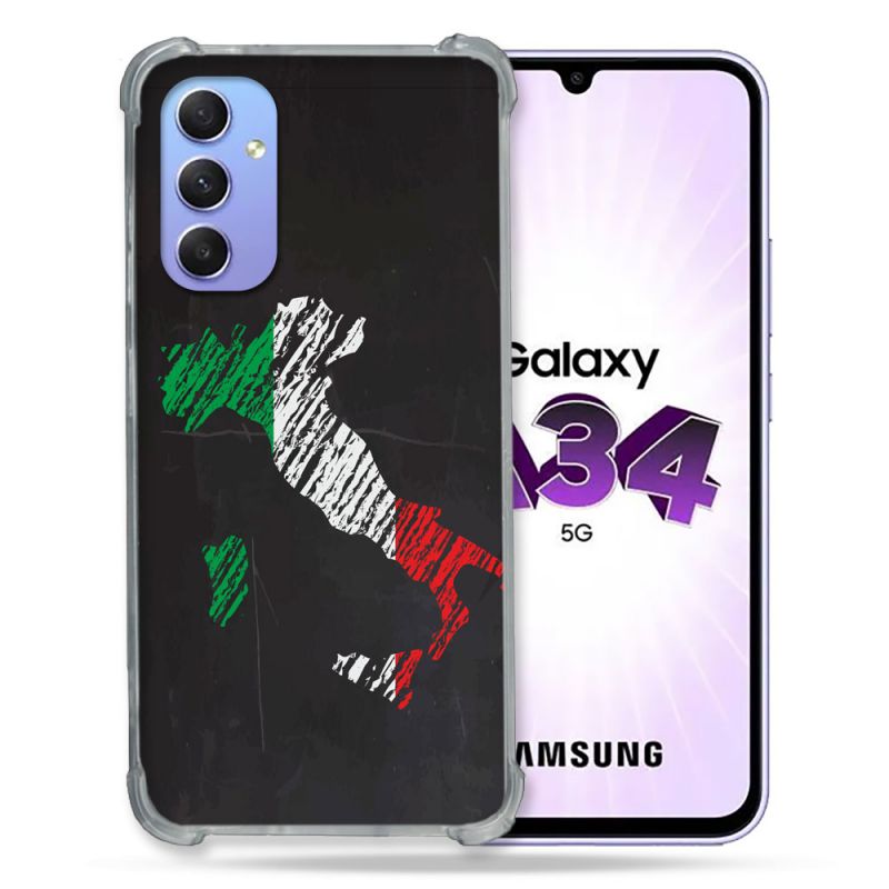 Coque Renforcée En Verre Trempé Pour Samsung Galaxy A34 5G Voyage Italie Botte