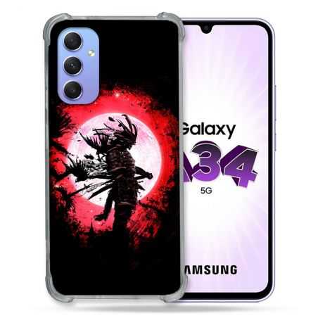 Coque Renforcée En Verre Trempé Pour Samsung Galaxy A34 5G Voyage Japon Samourai