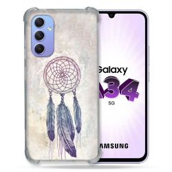 Coque Renforcée En Verre Trempé Pour Samsung Galaxy A34 5G Zen Attrape Reve Blanc