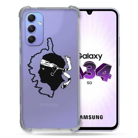 Coque Renforcée En Verre Trempé Transparente Pour Samsung Galaxy A34 5G Corse