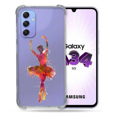 Coque Renforcée En Verre Trempé Transparente Pour Samsung Galaxy A34 5G Danseuse etoile