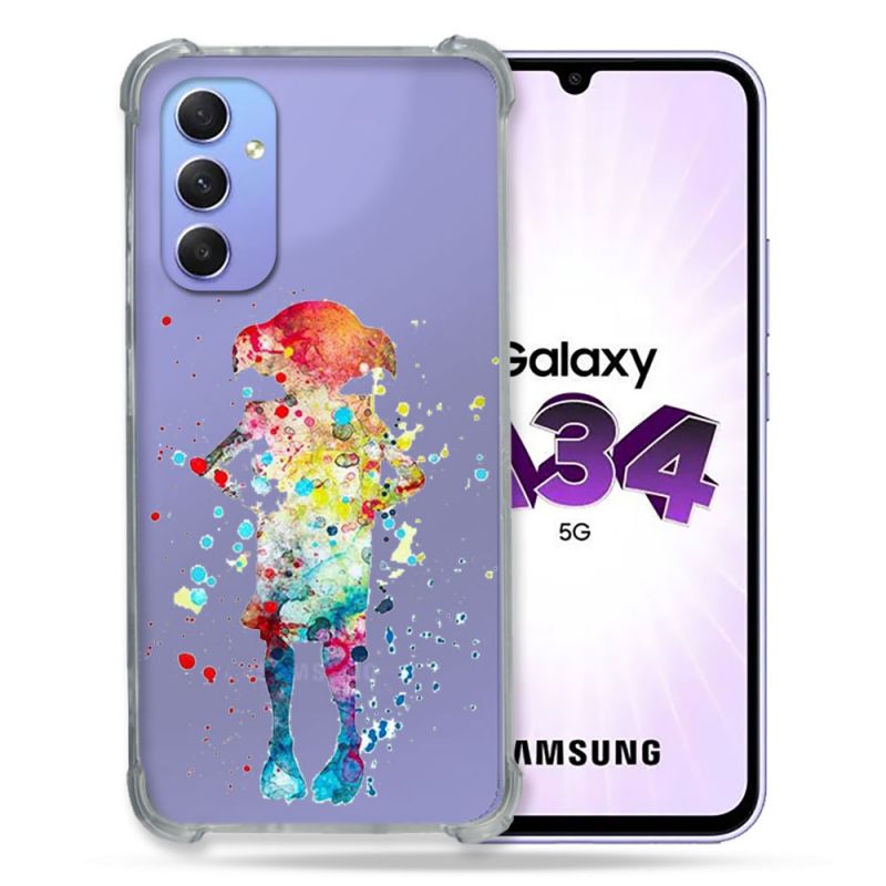 Coque Renforcée En Verre Trempé Transparente Pour Samsung Galaxy A34 5G Dobby Colore