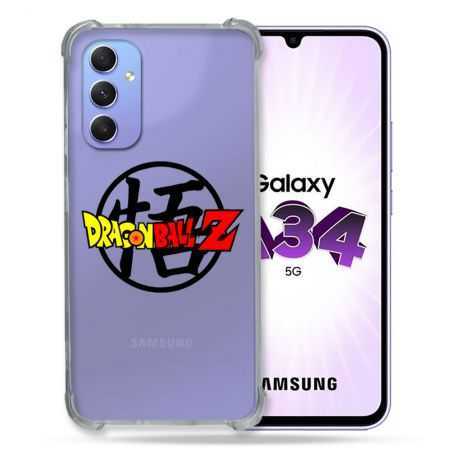 Coque Renforcée En Verre Trempé Transparente Pour Samsung Galaxy A34 5G Dragon Ball Logo