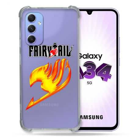 Coque Renforcée En Verre Trempé Transparente Pour Samsung Galaxy A34 5G Fairy Tail
