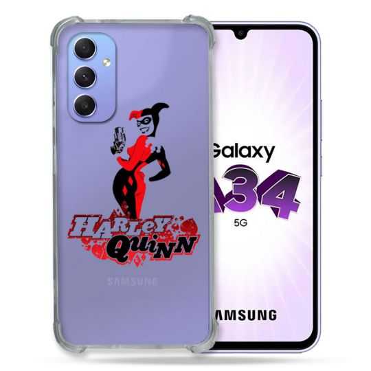 Coque Renforcée En Verre Trempé Transparente Pour Samsung Galaxy A34 5G Harley Quinn